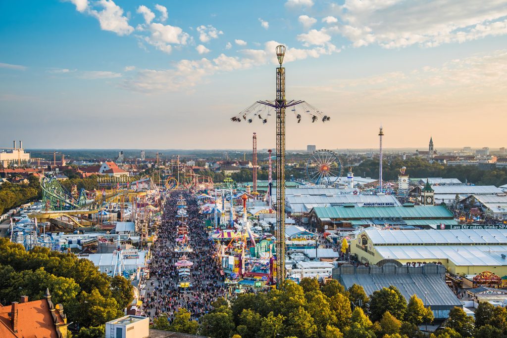 Munich, Germany 22 September 2017: Aerial View Of Oktoberfest